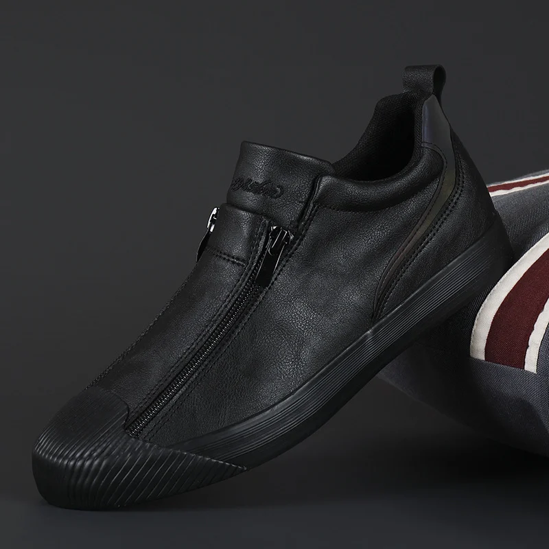 Double Zipper Casual Men Board Shoes - Image 6