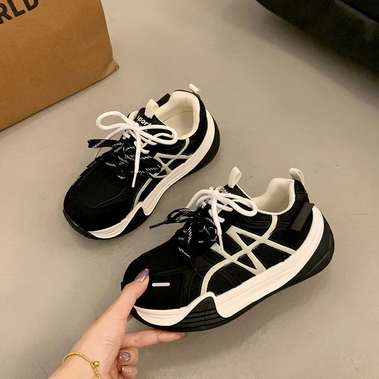 Women's Platform Height Increasing Casual Shoes, Autumn New Arrival Versatile Cute Big Head Round Toe Running Athletic Sneakers - Image 2