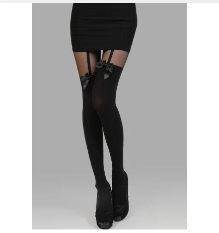 Women's black sexy fish net pattern jacquard tights pantyhose - Image 3