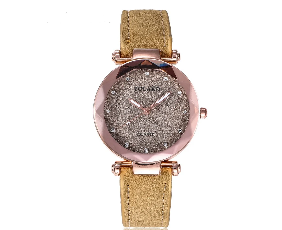 Women's Matte belt color foundation with diamond dial quartz watch - Image 6
