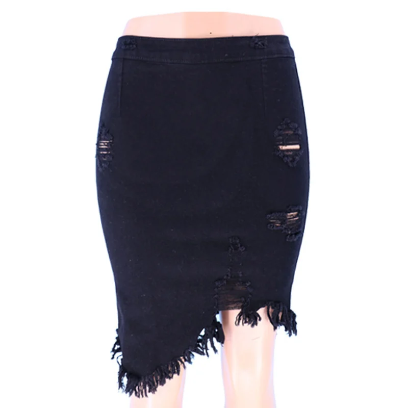 Ripped Bag Hip Skirt Women Denim - imagine 5