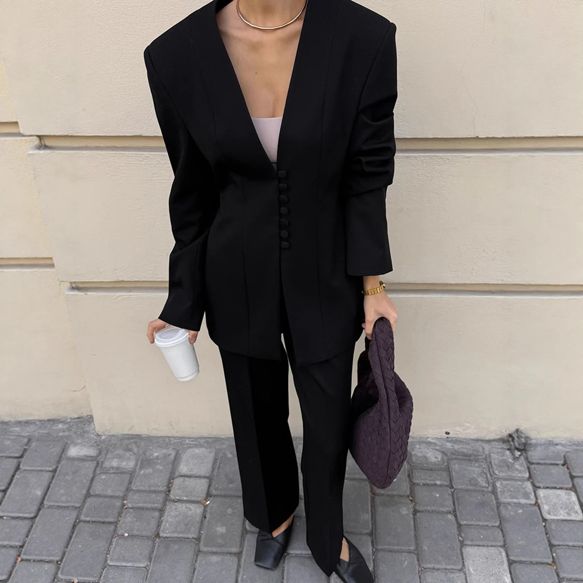 Women's Elegant Black Business Suit - Image 4