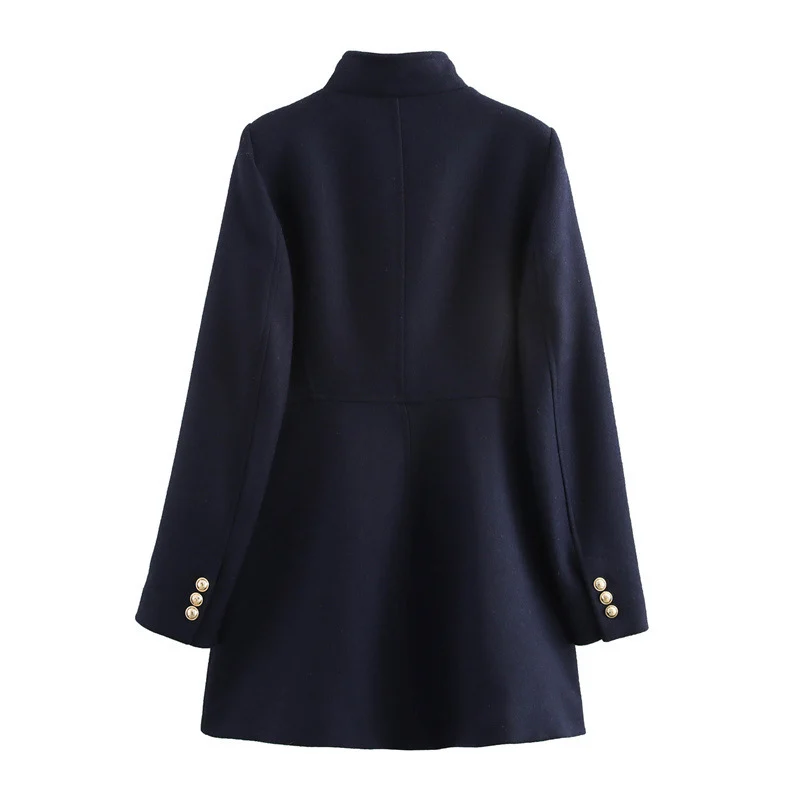 Women's Blended Double Breasted Coat - imagine 2