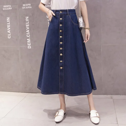 A-line skirt women mid-length