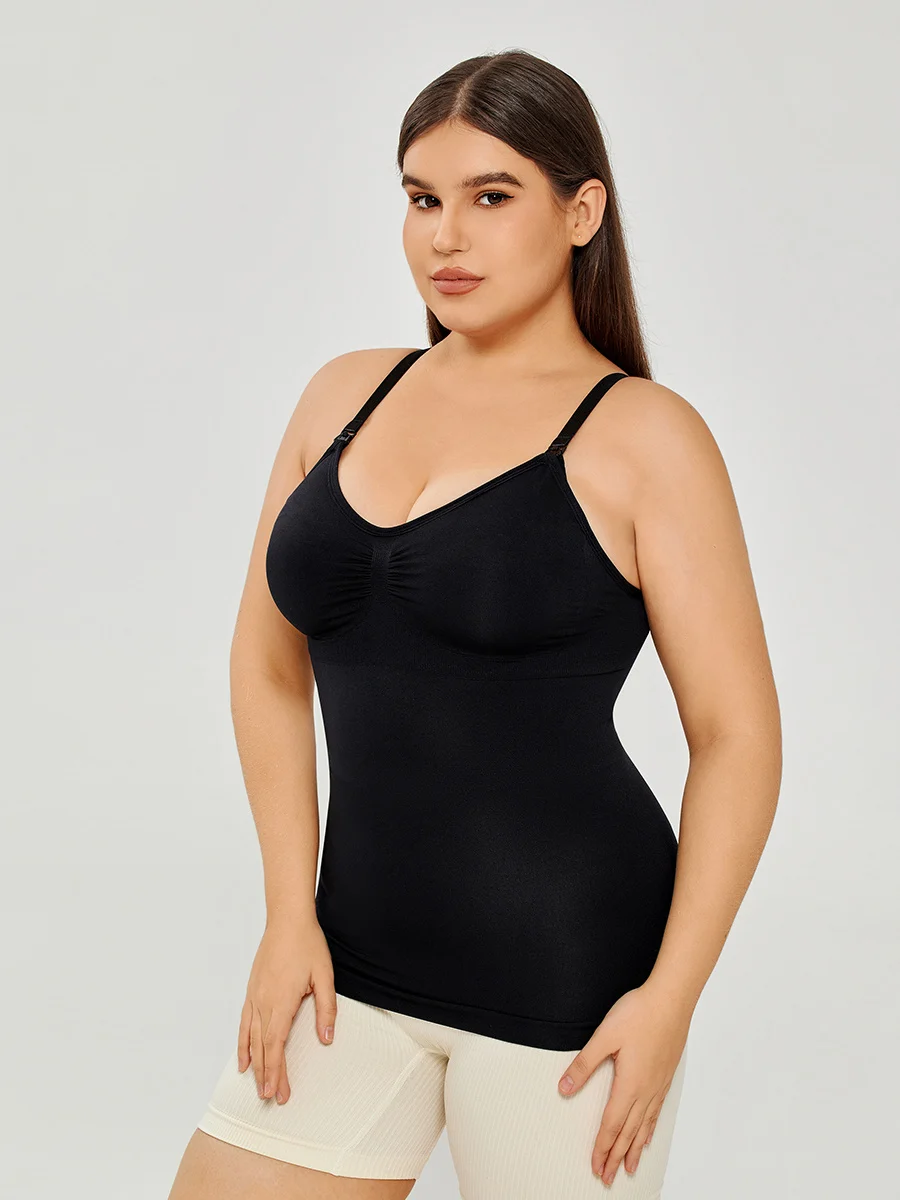 Women's Cotton Shelf Bra Camisoles Adjustable Spaghetti Strap Tank Tops - Image 9