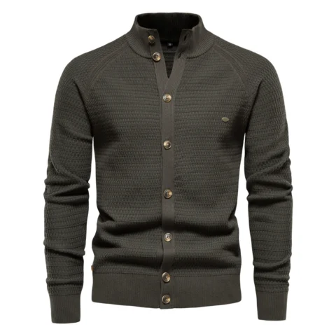 Men's Knitted Jacket Cardigan – High-Quality Business Casual Sweater