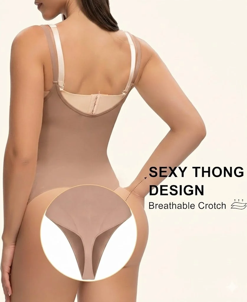 Women's Open Bust Shapewear Tummy Control Bodysuits Seamless Compression High Waisted Body Shaper - Image 4