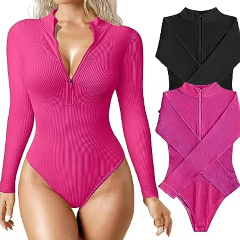 Women's Long Sleeve Jumpsuit Seamless Slimming Shapewear Romper
