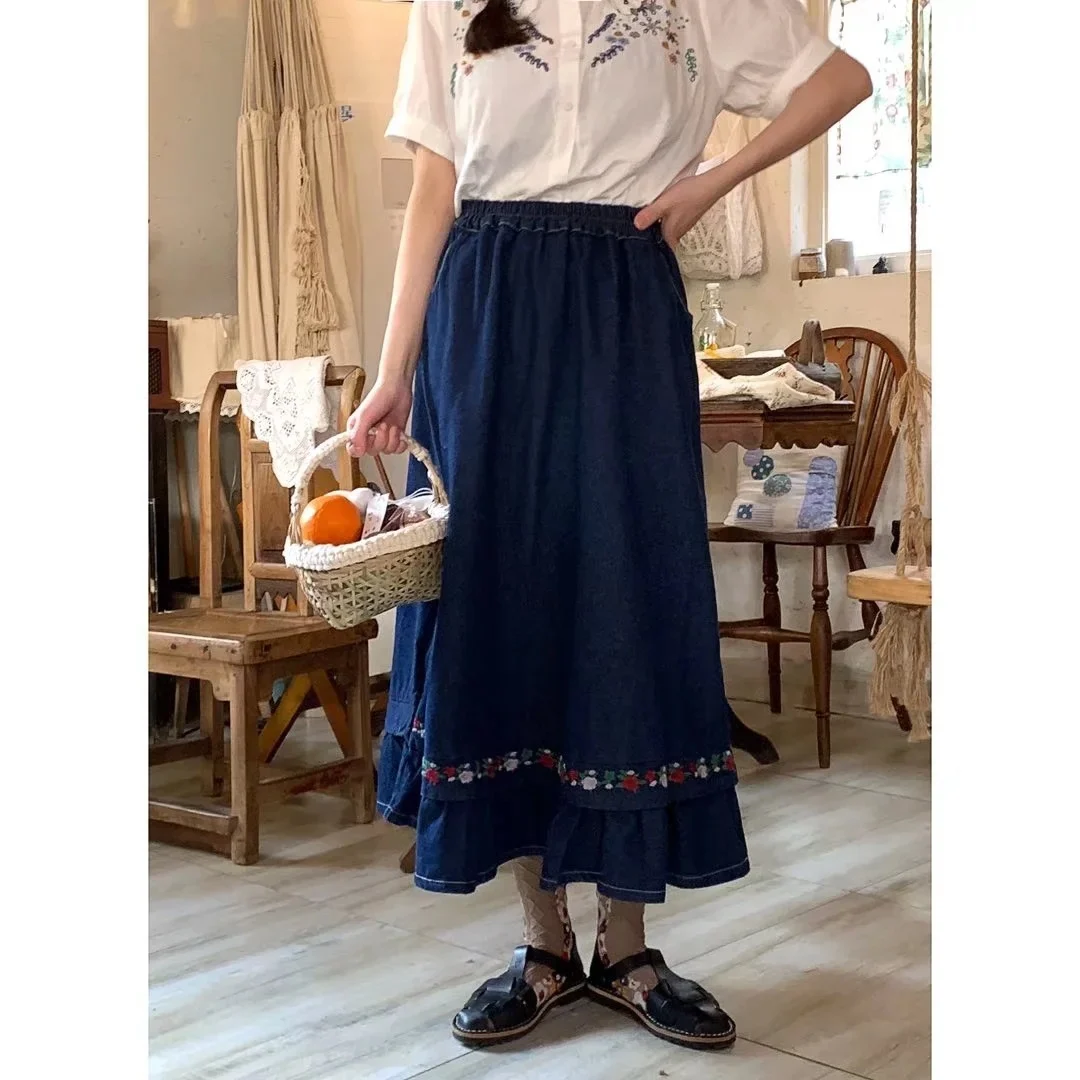 Fashion Embroidery Denim Skirt For Women - Image 7