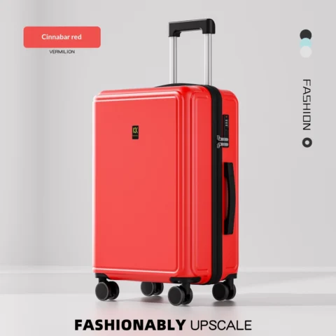 Unisex New Luggage Trolley Case Student 20 Inch Lightweight Boarding Large Capacity Password Travel Leather Box Male - DY5209 Red