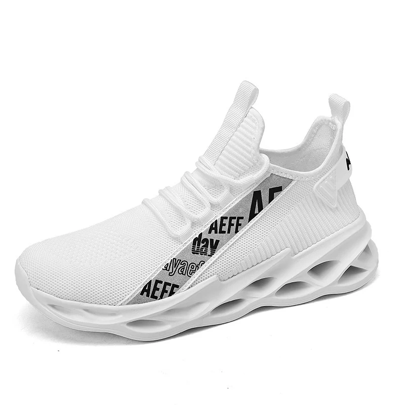 Men's Shoes Reflective Travel Sneakers Flyknit Breathable - imagine 3