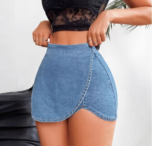 Women's Slim-fit Denim Skirt Shorts - imagine 5
