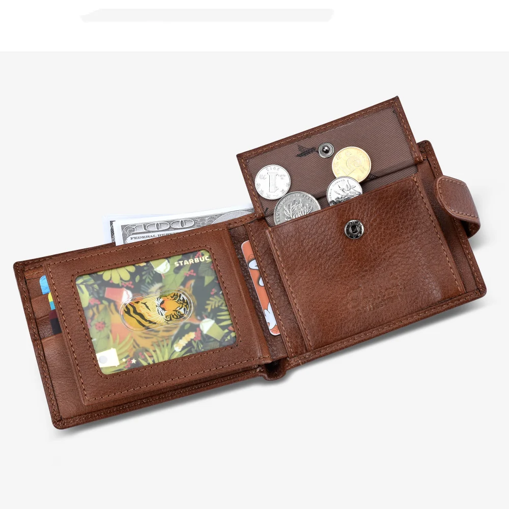 Men's Leather Wallet Multifunctional Short - Image 6