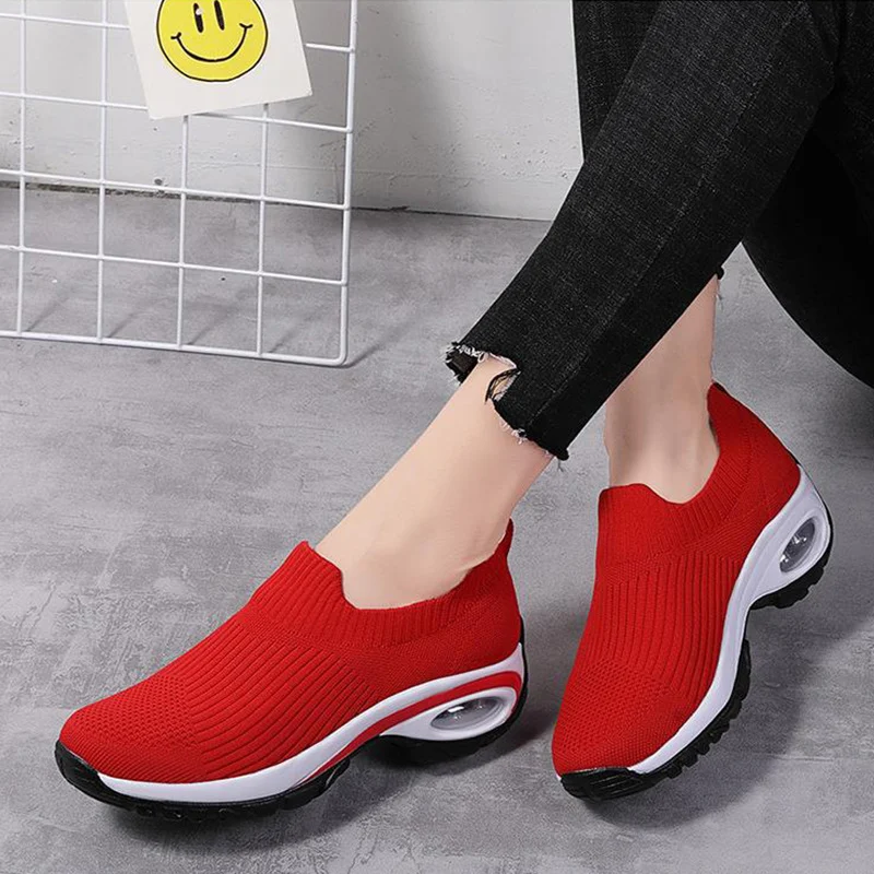 Women's Sneakers Air Cushion Mesh Breathable Running Sports Shoes - Image 2