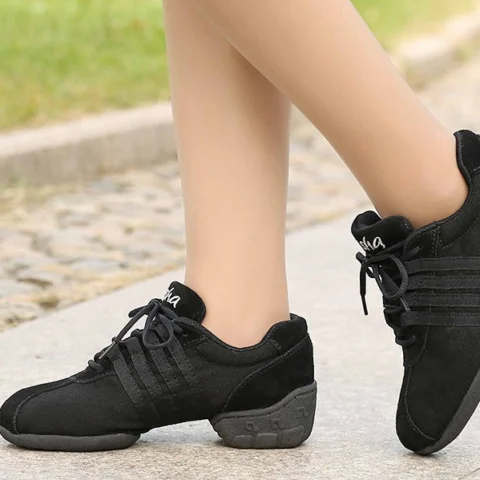Women's Mesh Dance Shoes – Comfortable Mid-Heel Ballroom Shoes