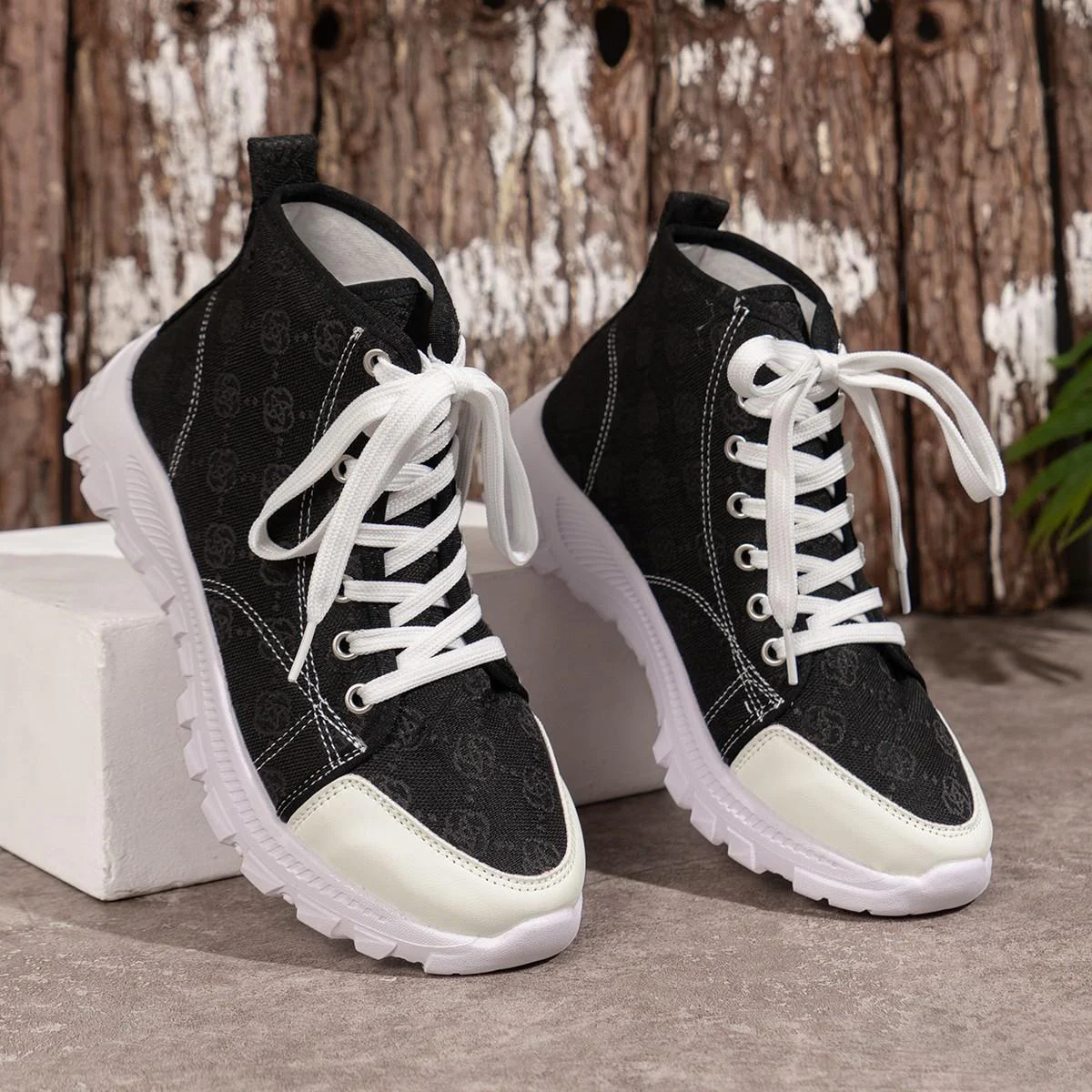Women's Fashion Breathable Canvas Shoes Sports Casual Non-slip Thick-soled Short Boot - imagine 7