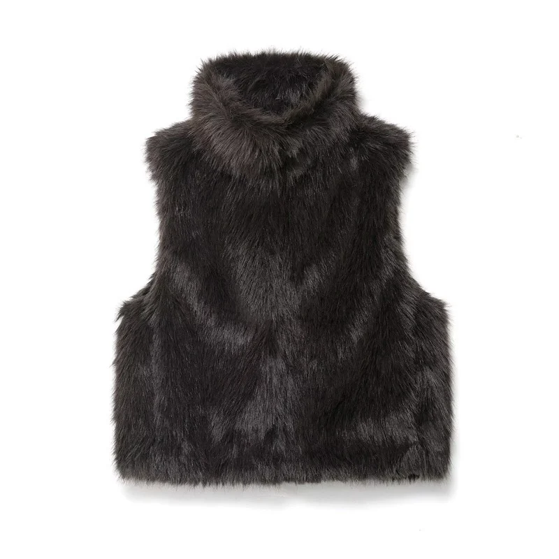 Women's Fashionable Loose Casual Faux Fur Vest - imagine 7