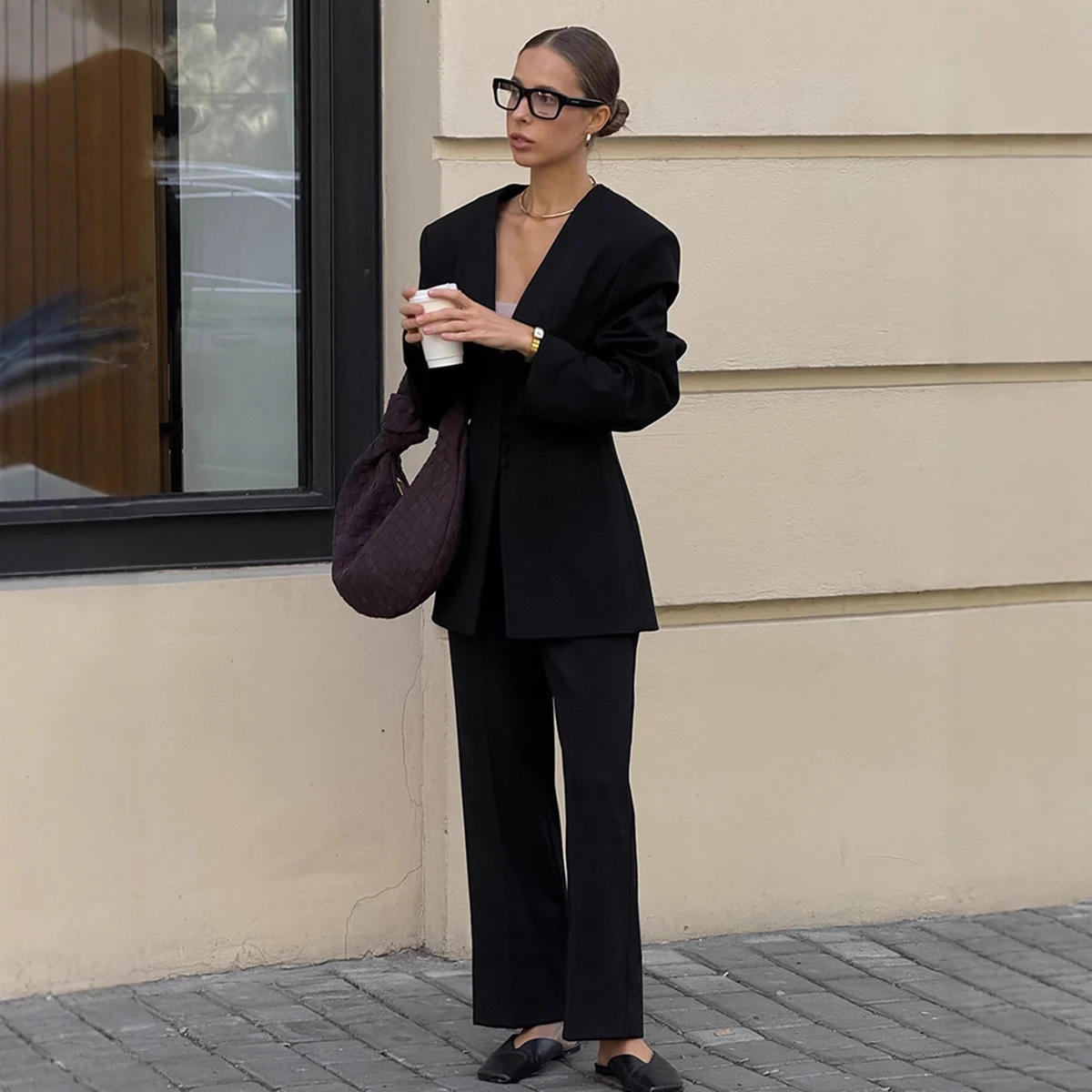 Women's Elegant Black Business Suit - Image 3