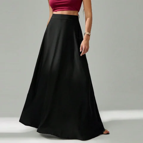 Elegant Black Commuter Skirt For Women
