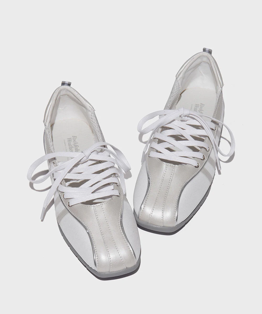 Womens Niche Square-toe Ballet Flats With Crisscross Straps - Image 5