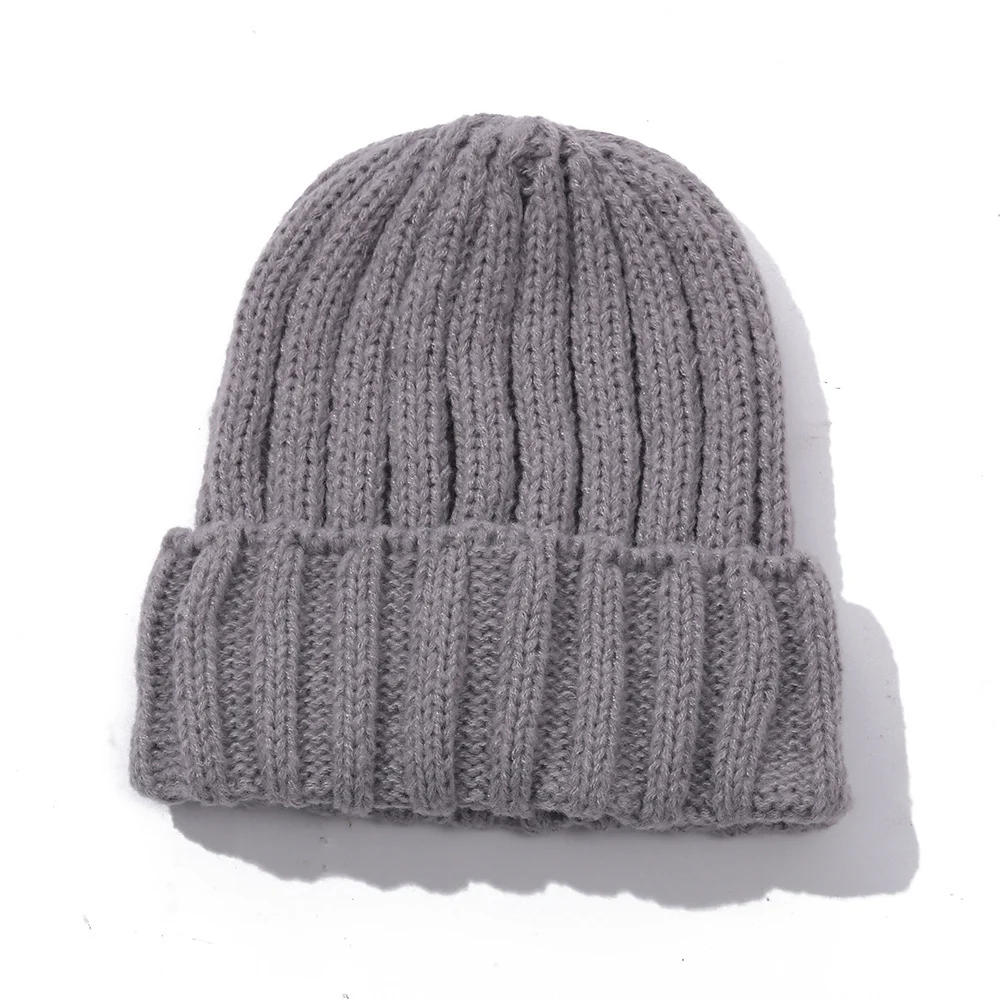 Unisex Fashion Solid Color Wool Knitted Hat - imagine 5