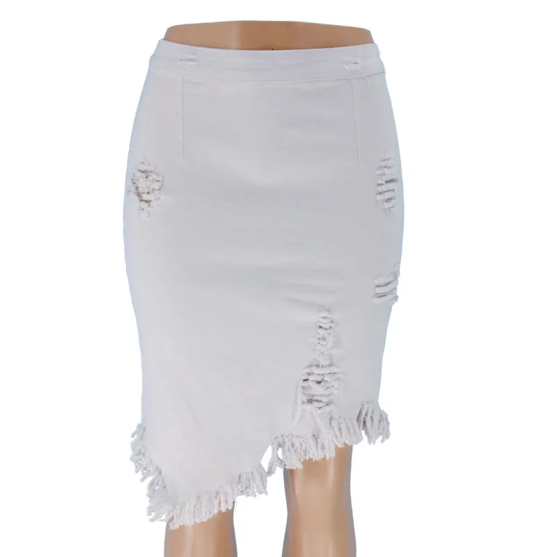 Ripped Bag Hip Skirt Women Denim - imagine 2