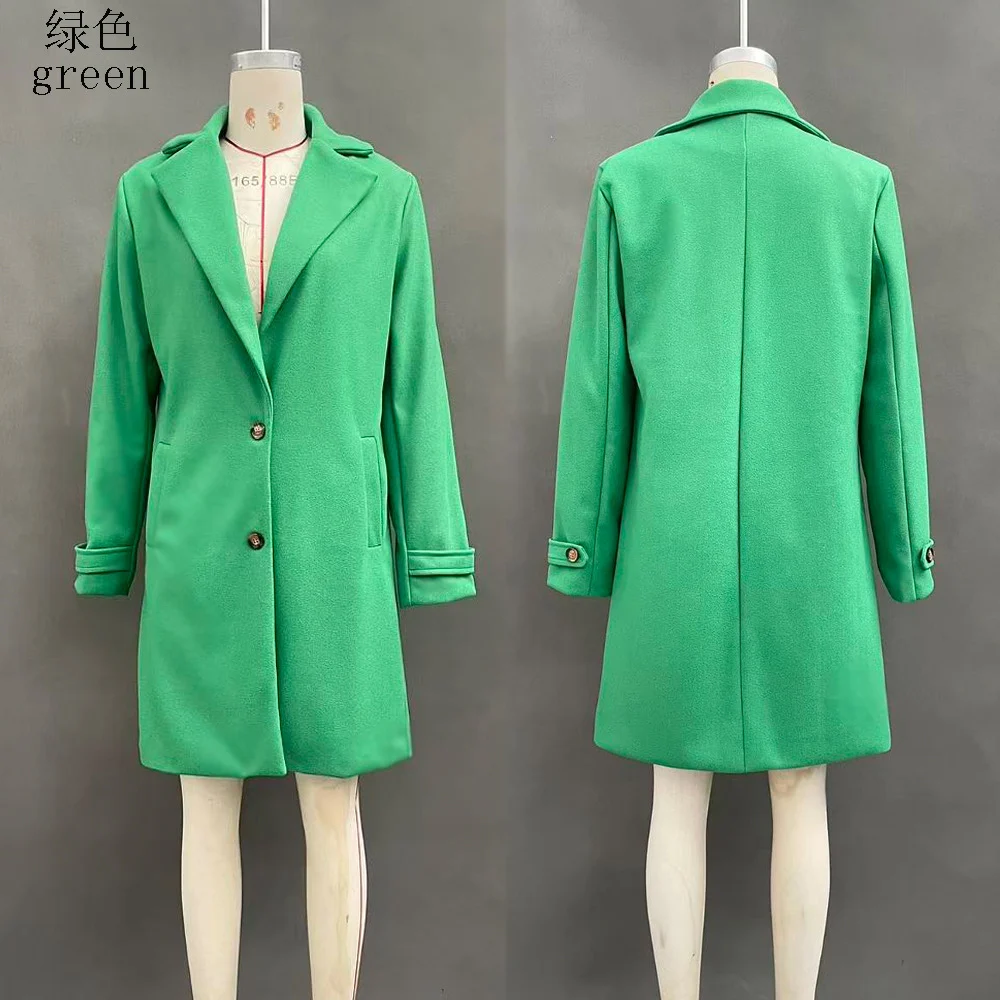 Cross-Border 2026 Autumn And Winter New Retro Casual Style Mid-Length Lapel Coat Women's Woolen Coat - Image 7