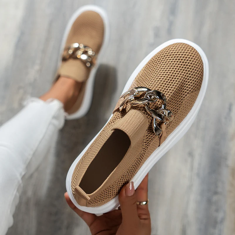 Women's Chain Flats Shoes Breathable Mesh Shoes - Image 7