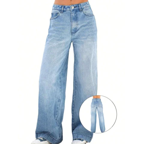 Women's Style Vintage Wide-leg Loose Straight-leg Long Pants