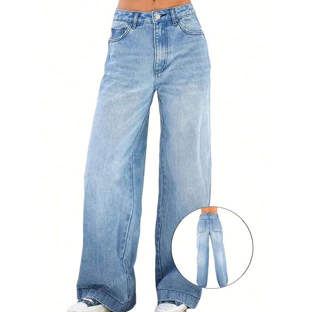 Women's Style Vintage Wide-leg Loose Straight-leg Long Pants
