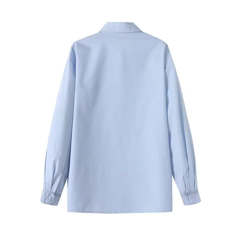 Women's Loose And Simple Casual Waist Button Shirt - Image 2