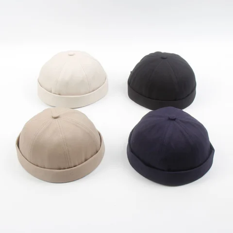 Unisex Retro Versatile Solid Color Brimless Hat