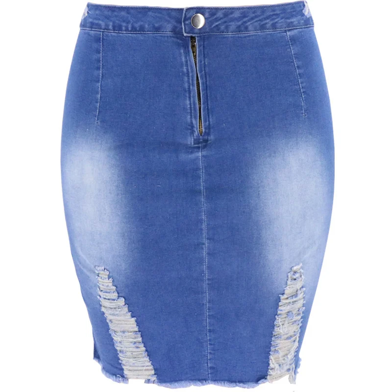 Ripped Bag Hip Skirt Women Denim - imagine 4