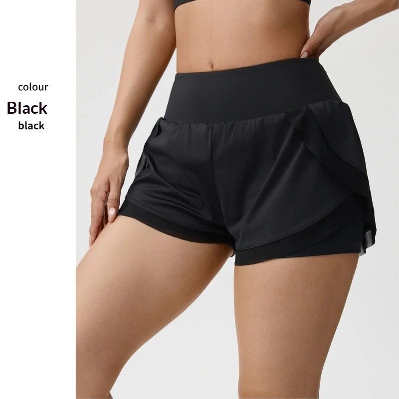 Fake Two-piece Yoga Shorts Womens Thin-style Athletic Fitness Shorts - Image 8