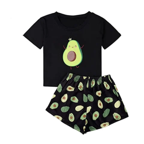 Women's Cute Printed Pajamas Short-sleeved Shorts Suit