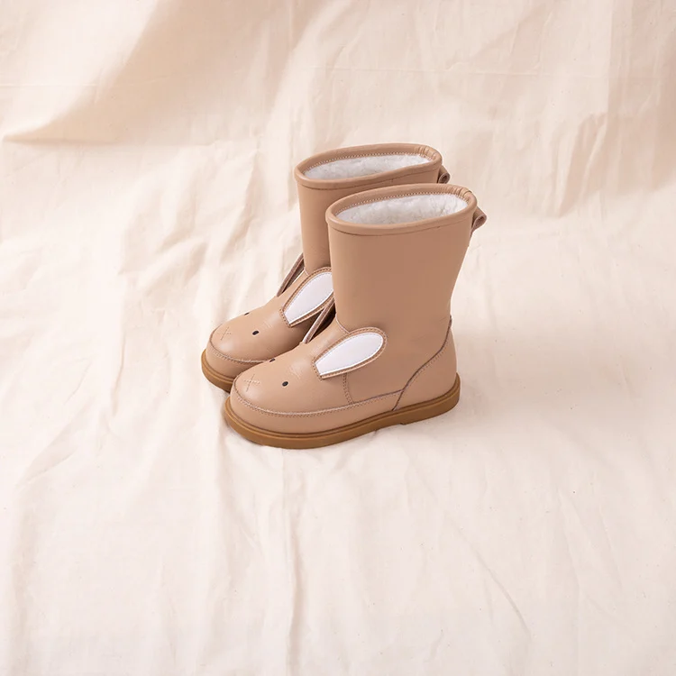 Unisex Genuine Leather Children Snow Boots - Cute Cartoon Rabbit Winter Boots - Image 5