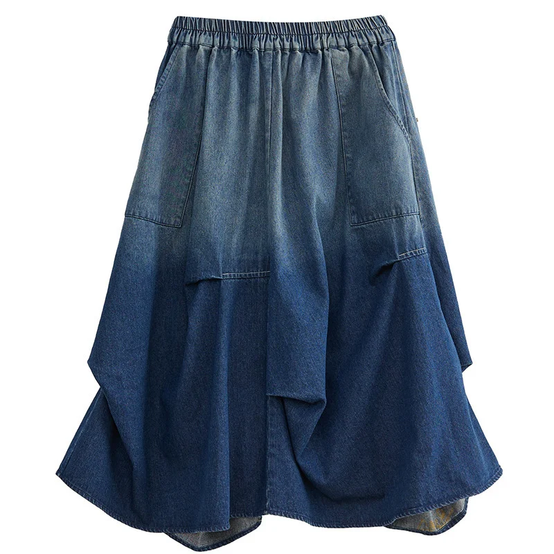 Gradient Color Denim Skirt For Women - Image 5