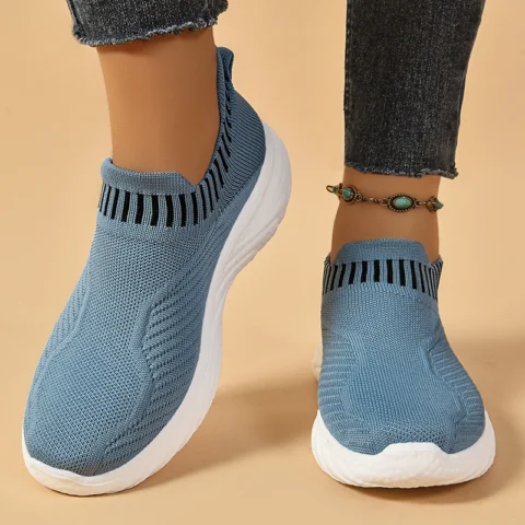 Women's Sneakers Fashion Lightweight Breathable Socks Flats Shoes Slip On Sports Shoes