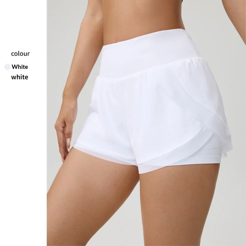 Fake Two-piece Yoga Shorts Womens Thin-style Athletic Fitness Shorts - Image 6