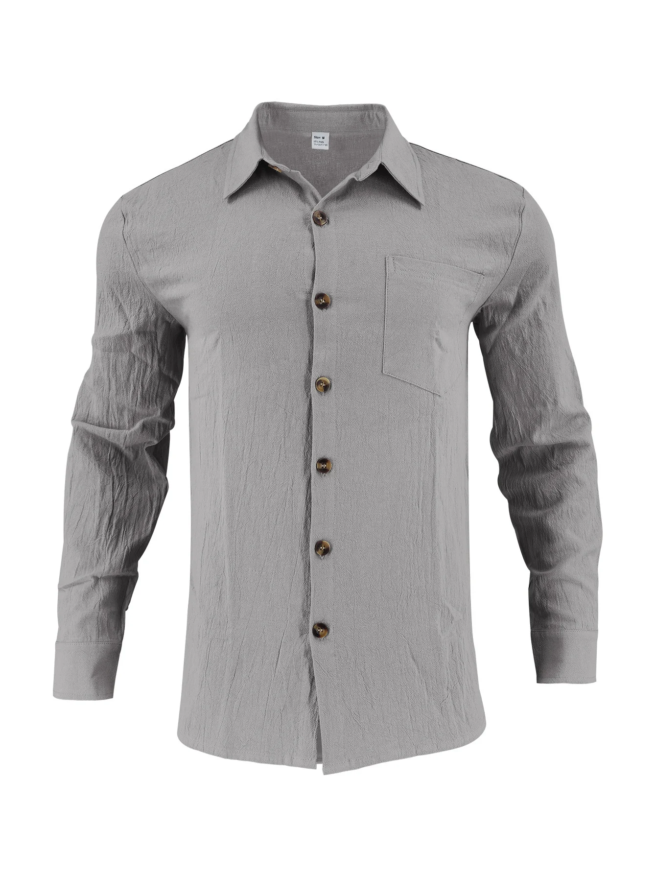 Men's Cotton Linen Double Pocket Shirt - Image 5