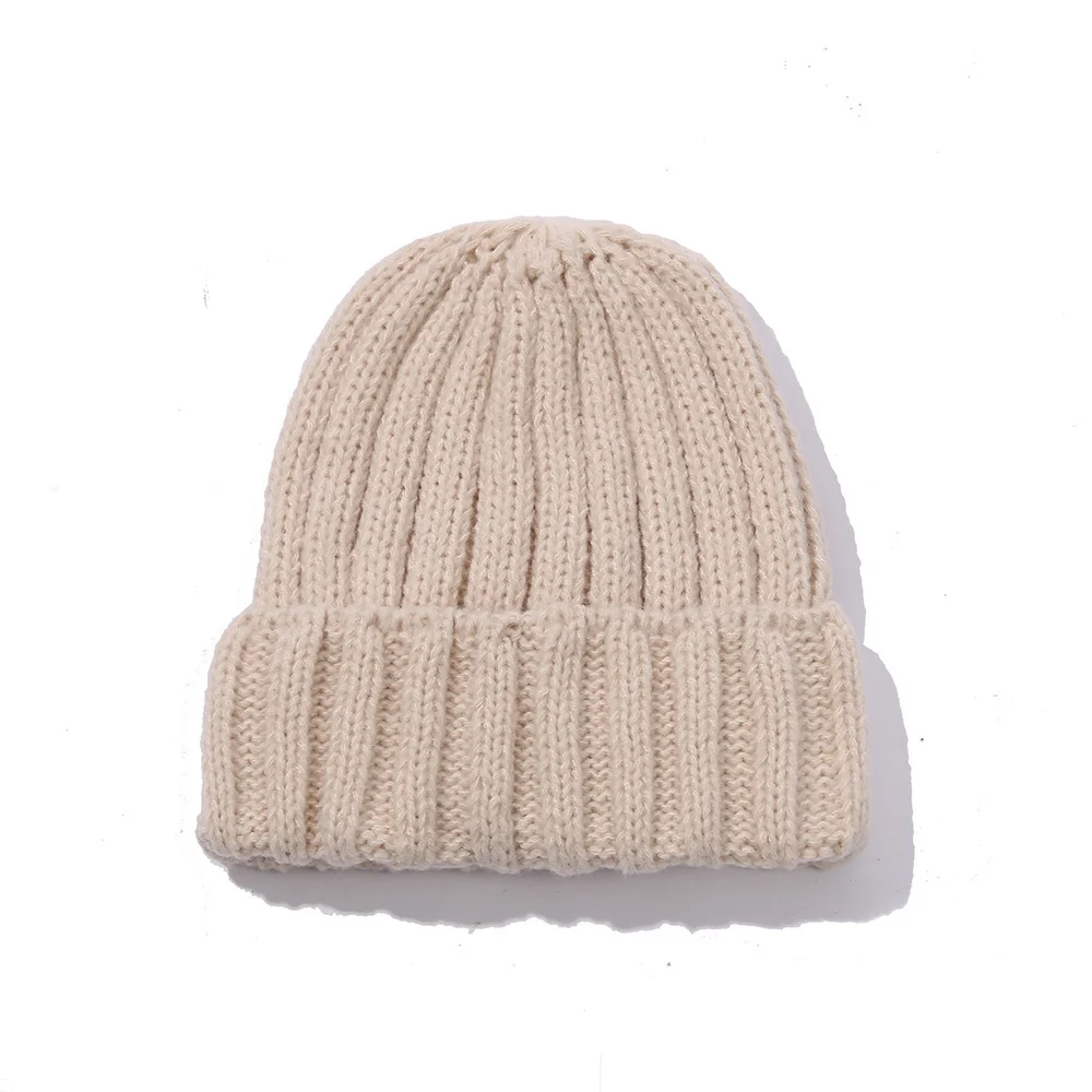 Unisex Fashion Solid Color Wool Knitted Hat - imagine 10