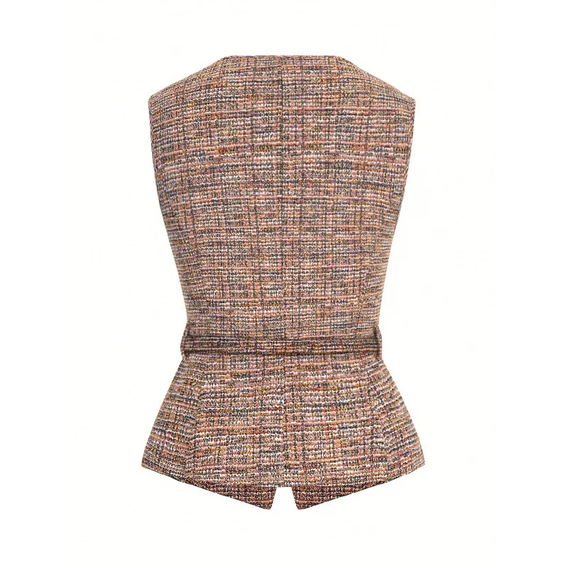 Waist-Cinching Belted Cardigan Vest - Image 3