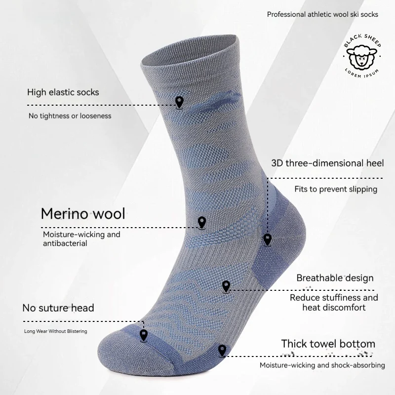 Unisex Thin Wool Socks - Image 3