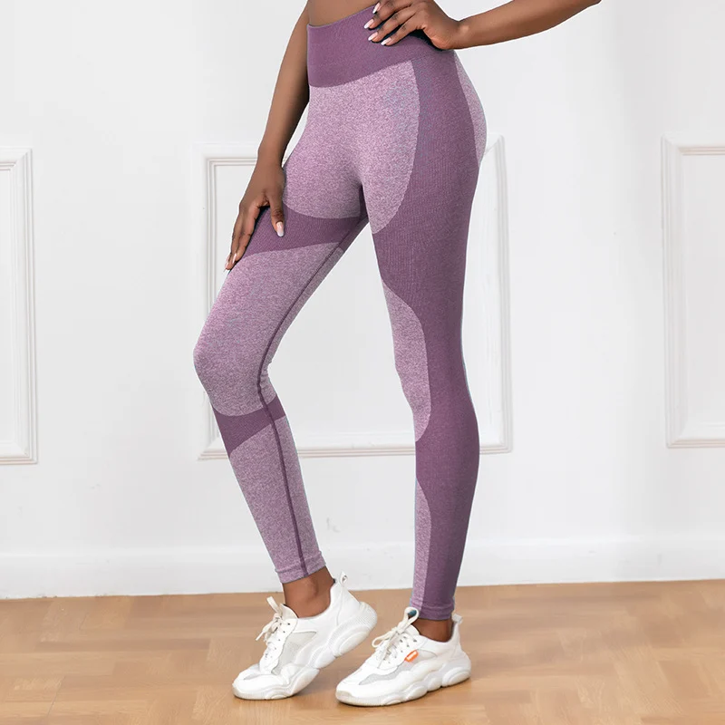 Women's Striped Printed Leggings – High-Waist Seamless Yoga Pants - Image 9