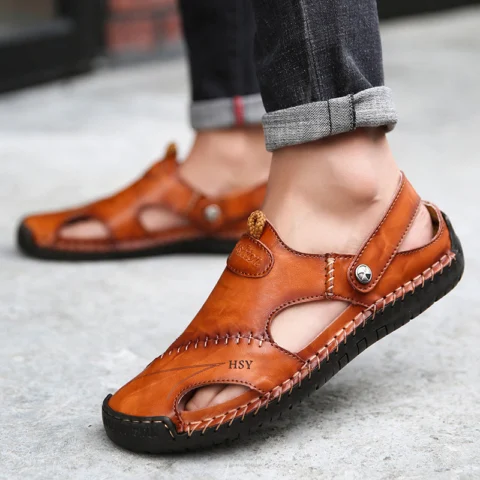 Men's Summer Baotou Sandals Men Tide Soft Bottom Sandals And Slippers Casual All Match Outdoor Beach Shoes