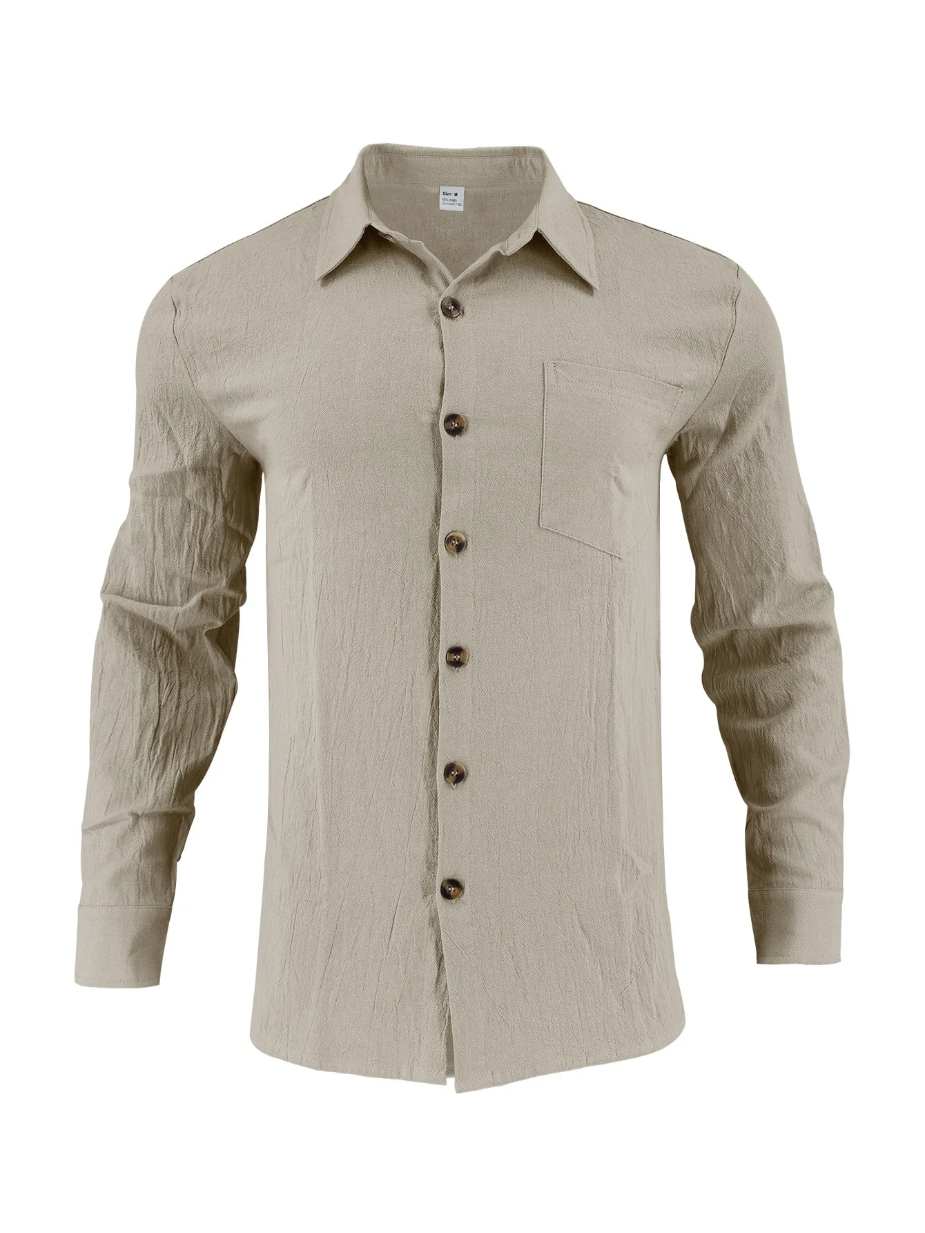 Men's Cotton Linen Double Pocket Shirt - Image 8