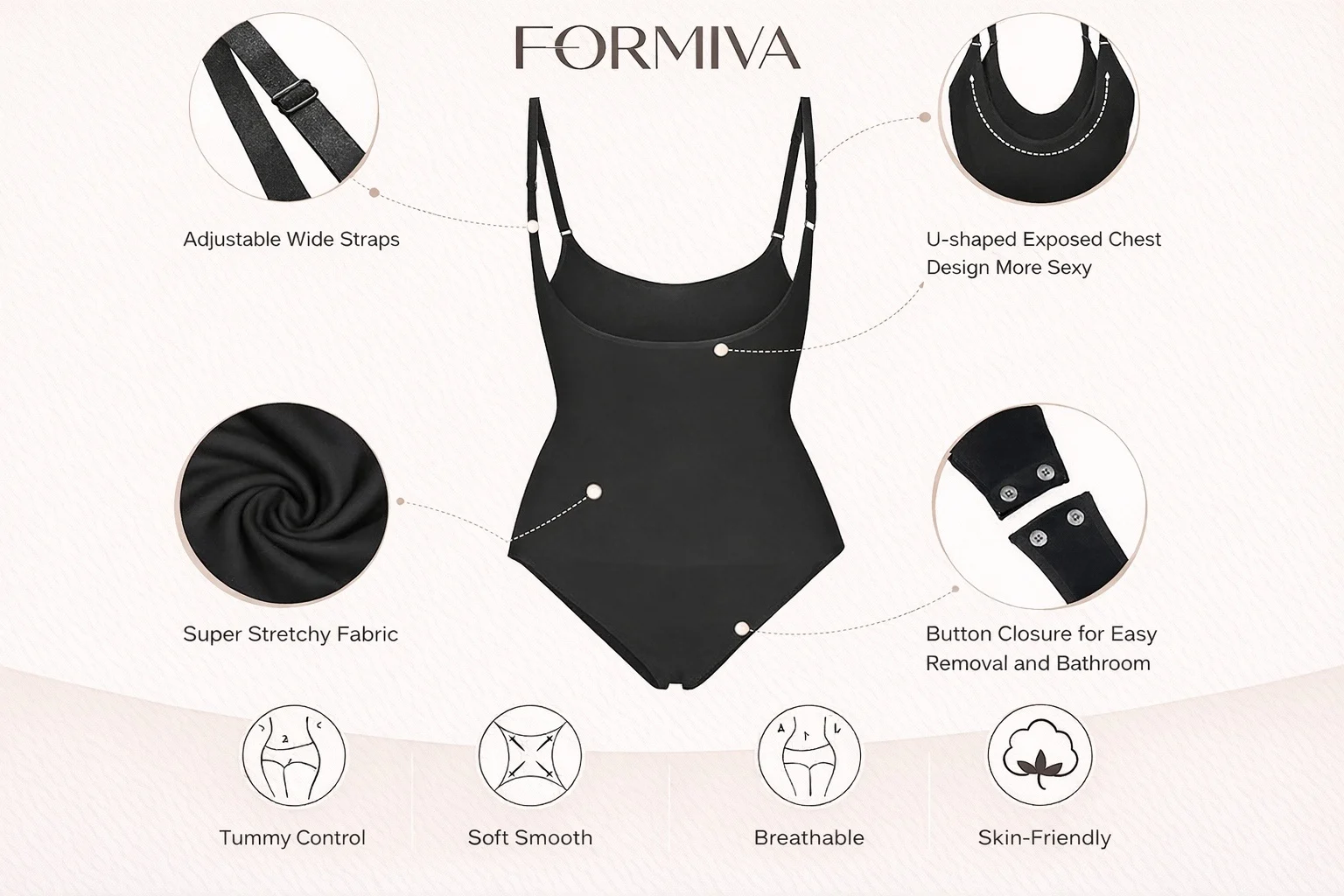 Women's Open Bust Shapewear Tummy Control Bodysuits Seamless Compression High Waisted Body Shaper - Image 8