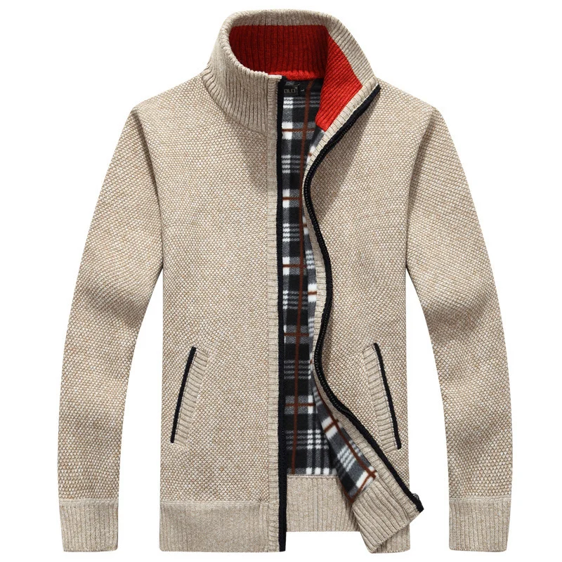 Men's Fleece-Lined Zipper Cardigan – Thick Warm Winter Sweater Jacket - Image 6