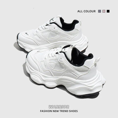 Women's Breathable Mesh White Shoes Sneakers