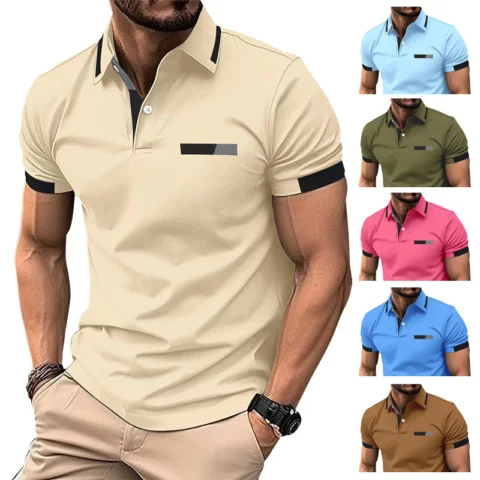 Men's Smart-Casual Faux Pocket Polo Shirt